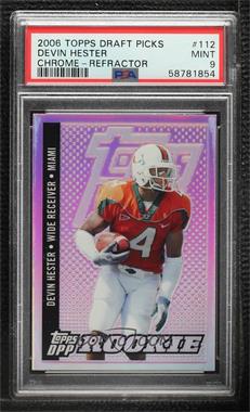 2006 Topps Draft Picks and Prospects (DPP) - [Base] - Chrome Refractor #112 - Class of 2006 Rookies - Devin Hester [PSA 9 MINT]