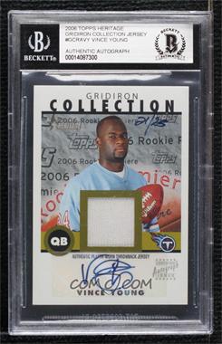 2006 Topps Heritage - Gridiron Collection Throwback Relics Autographs #GCRA-VY - Vince Young /25 [BGS Encased]