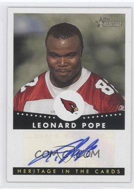 2006 Topps Heritage - Heritage in the Cards Autographs #HCA-LP - Leonard Pope