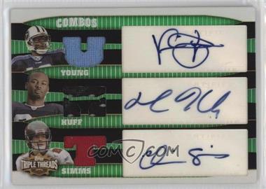 2006 Topps Triple Threads - Autographed Relic Combos - Emerald #TTRCA-12 - Vince Young, Michael Huff, Chris Simms /18