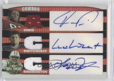 2006 Topps Triple Threads - Autographed Relic Combos #TTRCA-11 - Vernon Davis, Charlie Whitehurst, Leon Washington /36