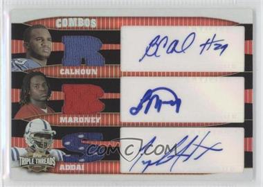 2006 Topps Triple Threads - Autographed Relic Combos #TTRCA-4 - Brian Calhoun, Laurence Maroney, Joseph Addai /36