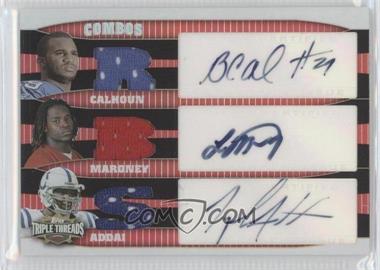 2006 Topps Triple Threads - Autographed Relic Combos #TTRCA-4 - Brian Calhoun, Laurence Maroney, Joseph Addai /36