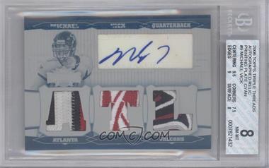 2006 Topps Triple Threads - Autographed Relics - White Whale Printing Plate Cyan #WWRA-9 - Michael Vick /1 [BGS 8 NM‑MT]