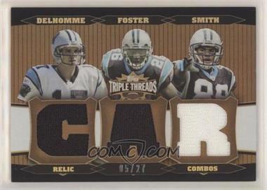 2006 Topps Triple Threads - Relic Combos - Sepia #TTRC54 - Jake Delhomme, DeShaun Foster, Steve Smith /27