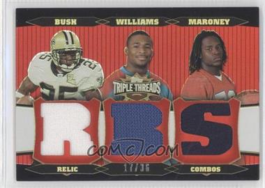 2006 Topps Triple Threads - Relic Combos #TTRC19 - Reggie Bush, DeAngelo Williams, Laurence Maroney /36