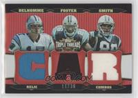 Jake Delhomme, DeShaun Foster, Steve Smith #/36