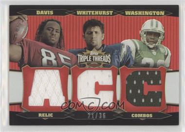 2006 Topps Triple Threads - Relic Combos #TTRC55 - Leon Washington, Charlie Whitehurst, Vernon Davis /36