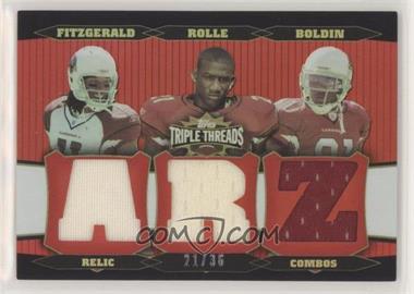 2006 Topps Triple Threads - Relic Combos #TTRC59 - Larry Fitzgerald, Antrel Rolle, Anquan Boldin /36
