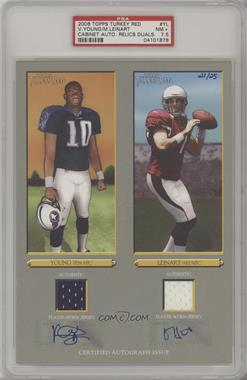 2006 Topps Turkey Red - Box Loader Cabinet Dual Autographed Relics #TRARD-YL - Vince Young, Matt Leinart /25 [PSA 7.5 NM+]