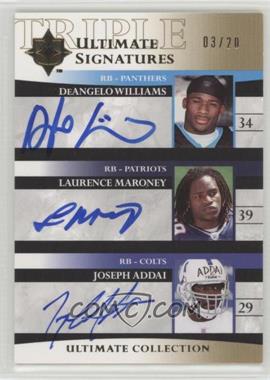 2006 Ultimate Collection - Ultimate Triple Signatures #US3-WMA - DeAngelo Williams, Laurence Maroney, Joseph Addai /20