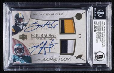 2006 Upper Deck Exquisite Collection - Foursome Signature Patch #EFSP-HAWR - Santonio Holmes, Michael Robinson, Jason Avant, Brandon Williams /5 [BAS BGS Authentic]