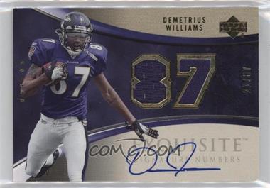 2006 Upper Deck Exquisite Collection - Signature Numbers #ESN-WI - Demetrius Williams /87