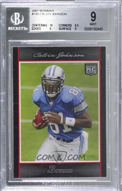 2007 Bowman - [Base] #145 - Calvin Johnson [BGS 9 MINT]