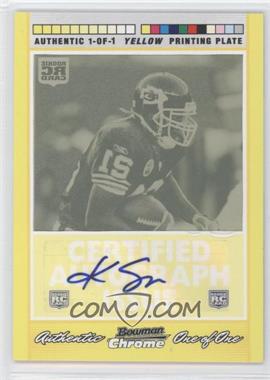 2007 Bowman Chrome - [Base] - Rookie Autographs Framed Printing Plate Yellow #BC103 - Kolby Smith /1