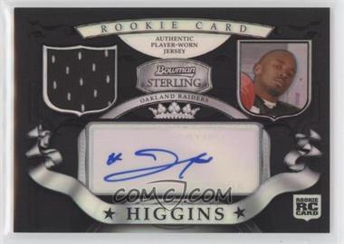 2007 Bowman Sterling - Rookie Relic Autographs - Black Refractor #BSRRA-JLH - Johnnie Lee Higgins /25