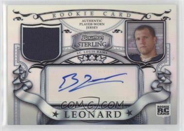 2007 Bowman Sterling - Rookie Relic Autographs - Refractor #BSRRA-BL - Brian Leonard /199