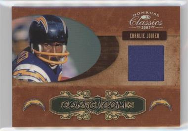 2007 Donruss Classics - Classic Singles - Jerseys #CS-2 - Charlie Joiner /250