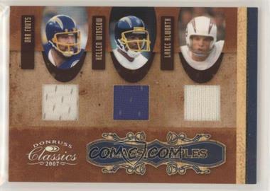 2007 Donruss Classics - Classic Triples - Jerseys #CT-7 - Dan Fouts, Kellen Winslow, Lance Alworth /250