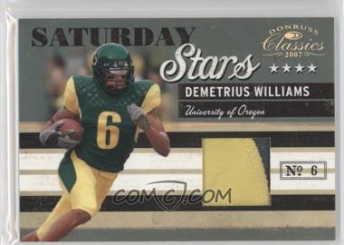 2007 Donruss Classics - Saturday Stars - Jerseys Prime #SS-3 - Demetrius Williams /25