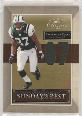 2007 Donruss Classics - Sunday's Best - Jersey Number #SB-24 - Laveranues Coles /87