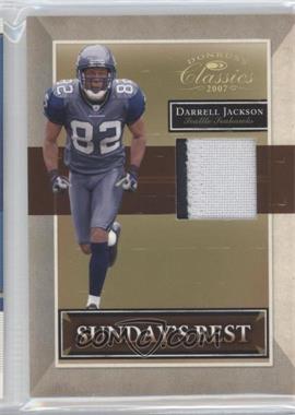 2007 Donruss Classics - Sunday's Best - Jerseys Prime #SB-19 - Darrell Jackson /25