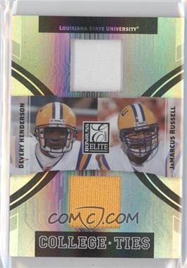 2007 Donruss Elite - College Ties - Jerseys Prime #CT-11 - Devery Henderson, JaMarcus Russell /35