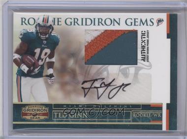 2007 Donruss Gridiron Gear - [Base] - Jersey Signatures Prime #206 - Rookie Gridiron Gems - Ted Ginn Jr. /50