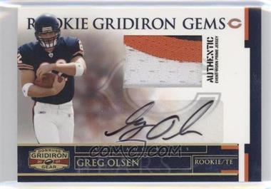 2007 Donruss Gridiron Gear - [Base] - Jersey Signatures Prime #213 - Rookie Gridiron Gems - Greg Olsen /50