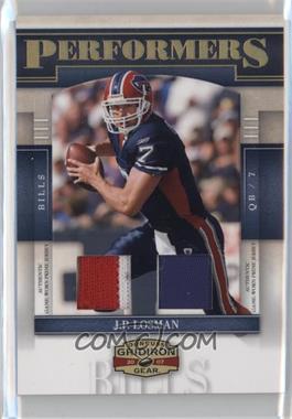 2007 Donruss Gridiron Gear - Performers - Combo Jerseys Prime #P-39 - J.P. Losman /50