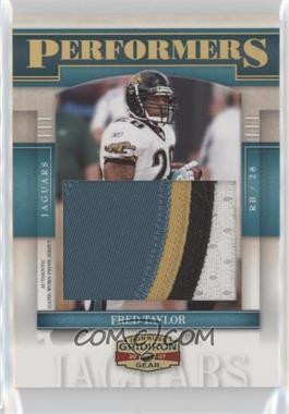 2007 Donruss Gridiron Gear - Performers - Jumbo Swatch Prime #P-48 - Fred Taylor /25