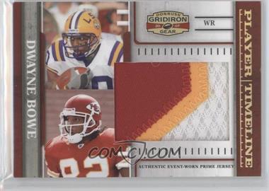 2007 Donruss Gridiron Gear - Player Timeline - Jumbo Swatch Prime #PT-17 - Dwayne Bowe /25