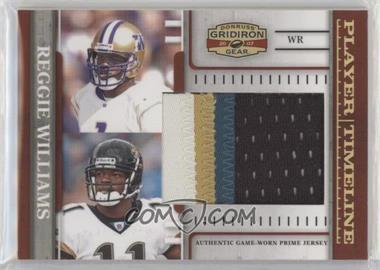 2007 Donruss Gridiron Gear - Player Timeline - Jumbo Swatch Prime #PT-4 - Reggie Williams /21