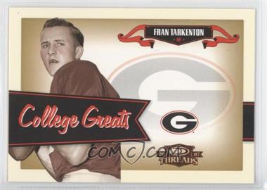 2007 Donruss Threads - College Greats #CG-18 - Fran Tarkenton