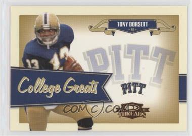 2007 Donruss Threads - College Greats #CG-2 - Tony Dorsett