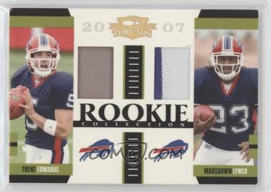 2007 Donruss Threads - Rookie Collection Combo Materials - Prime #RCM-1 - Trent Edwards, Marshawn Lynch /25