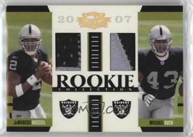 2007 Donruss Threads - Rookie Collection Combo Materials - Prime #RCM-6 - JaMarcus Russell, Michael Bush /25