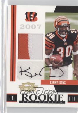 2007 Donruss Threads - Rookie Collection Materials - Prime Signatures #RCM-14 - Kenny Irons /10