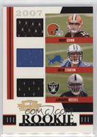 Brady Quinn, Drew Stanton, JaMarcus Russell [EX to NM] #/500