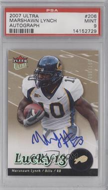 2007 Fleer Ultra - [Base] - Autographs #206 - Lucky 13 - Marshawn Lynch /100 [PSA 9 MINT]