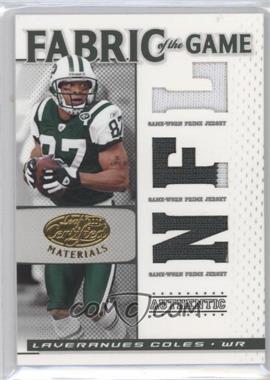 2007 Leaf Certified Materials - Fabric of the Game - NFL Die-Cut Prime #FOG-57 - Laveranues Coles /25