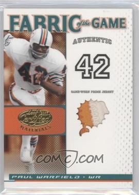 2007 Leaf Certified Materials - Fabric of the Game - Team Logo #FOG-138 - Paul Warfield /25