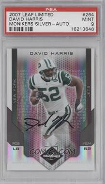 2007 Leaf Limited - [Base] - Monikers Silver #264 - Rookie - David Harris /99 [PSA 9 MINT]