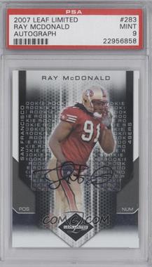 2007 Leaf Limited - [Base] #283 - Rookie - Ray McDonald /299 [PSA 9 MINT]