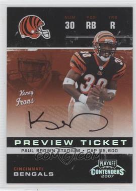 2007 Leaf Limited - Contenders Rookie Ticket Preview Autographs #RTP-5 - Kenny Irons /50