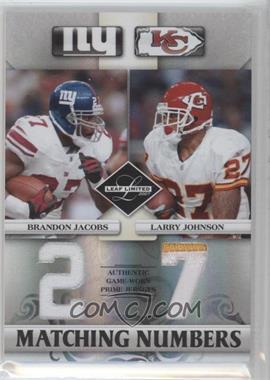 2007 Leaf Limited - Matching Numbers - Prime #MN-20 - Brandon Jacobs, Larry Johnson /25