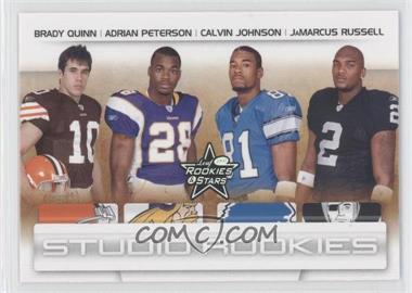 2007 Leaf Rookies & Stars - Studio Rookies #SR-53 - Adrian Peterson, JaMarcus Russell, Brady Quinn, Calvin Johnson