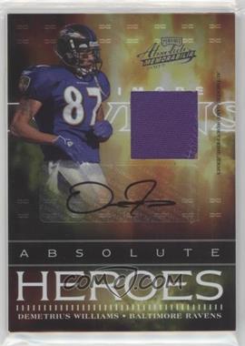 2007 Playoff Absolute Memorabilia - Absolute Heroes - Materials Prime Signatures #AH-13 - Demetrius Williams /25