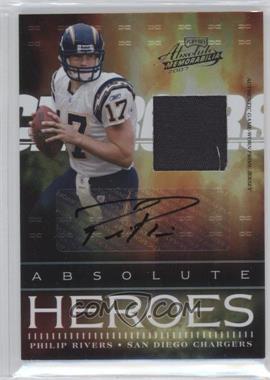 2007 Playoff Absolute Memorabilia - Absolute Heroes - Materials Prime Signatures #AH-16 - Philip Rivers /15