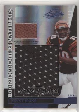 2007 Playoff Absolute Memorabilia - [Base] - Jumbo with Football #269 - Rookie Premiere Materials - Kenny Irons /50 [EX to NM]